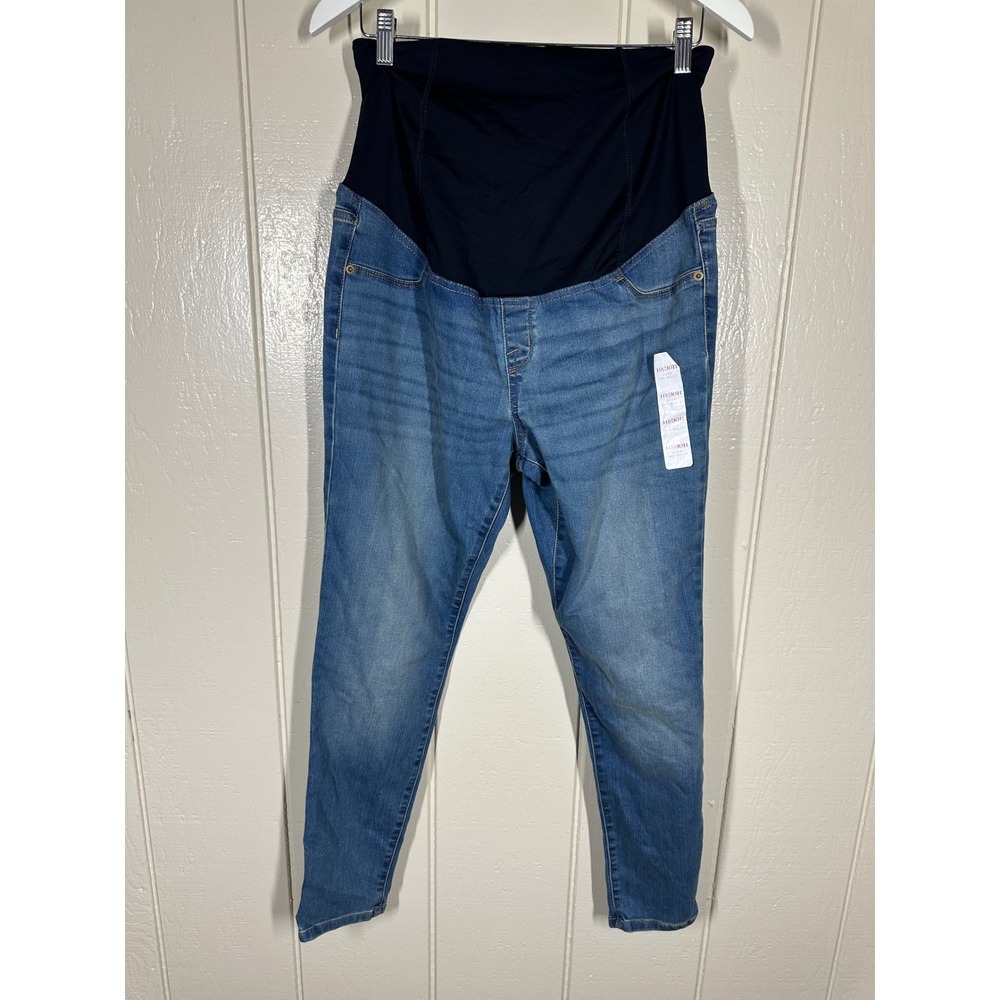 Isabel Maternity Jegging Women 10/30R Blue Over the Belly Skinny Denim Jeans